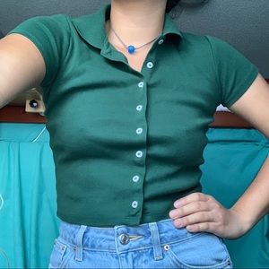 Brandy Melville / John Galt Crop Button Up Top